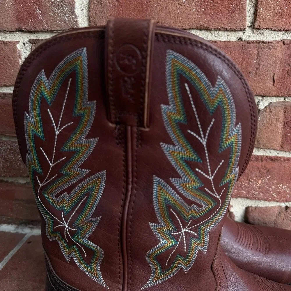 Tony Lama Men’s Leather Cowboy Western waterproof Work Boots brown 12 D NEW